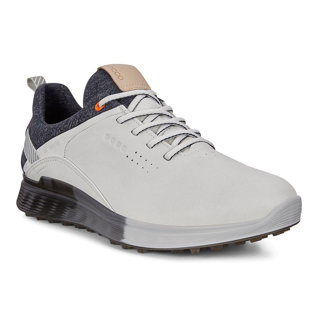 Ecco Golf S-Three Mens Golf Shoes White Outlet - India ZBJ-291067